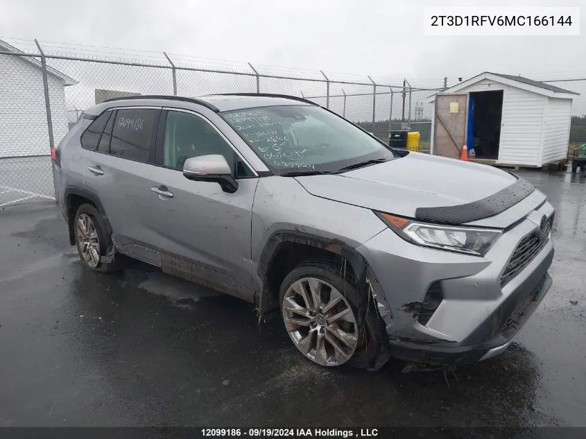 2021 Toyota Rav4 Limited VIN: 2T3D1RFV6MC166144 Lot: 12099186