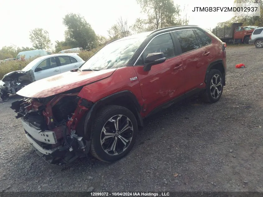 2021 Toyota Rav4 Prime Xse VIN: JTMGB3FV2MD012937 Lot: 12099372