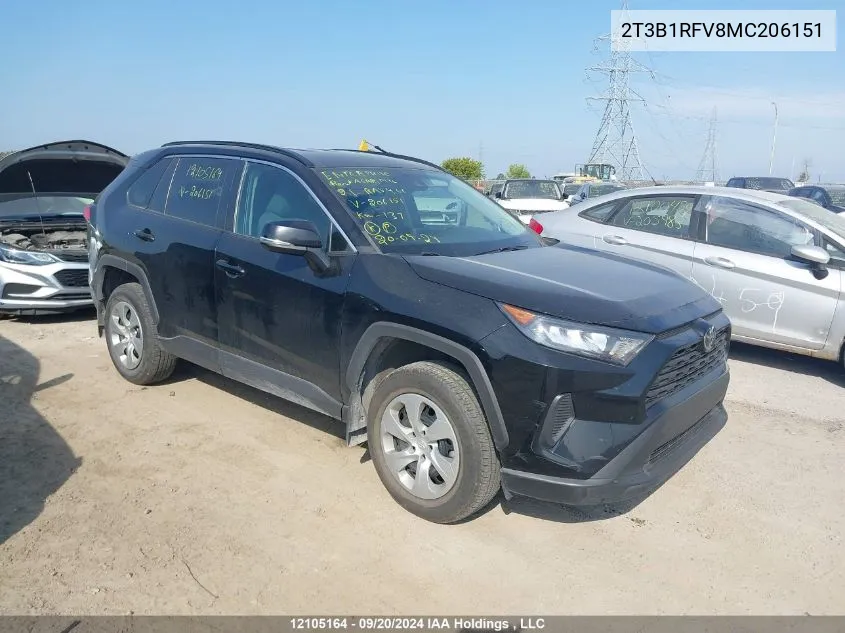 2T3B1RFV8MC206151 2021 Toyota Rav4 Le