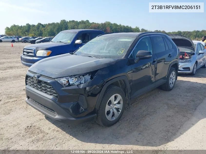 2021 Toyota Rav4 Le VIN: 2T3B1RFV8MC206151 Lot: 12105164