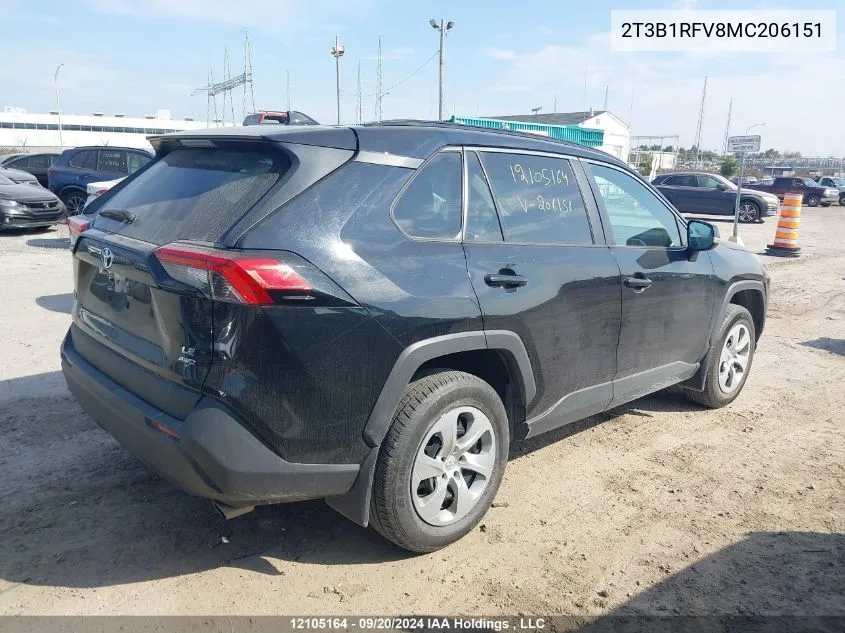 2T3B1RFV8MC206151 2021 Toyota Rav4 Le