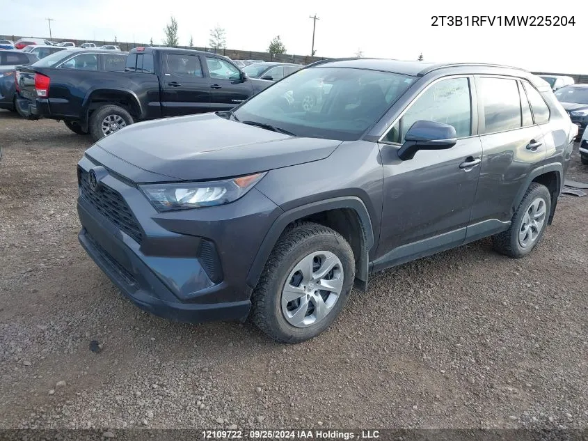 2021 Toyota Rav4 Le VIN: 2T3B1RFV1MW225204 Lot: 12109722