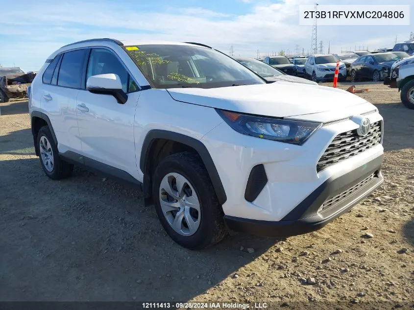 2T3B1RFVXMC204806 2021 Toyota Rav4 Le