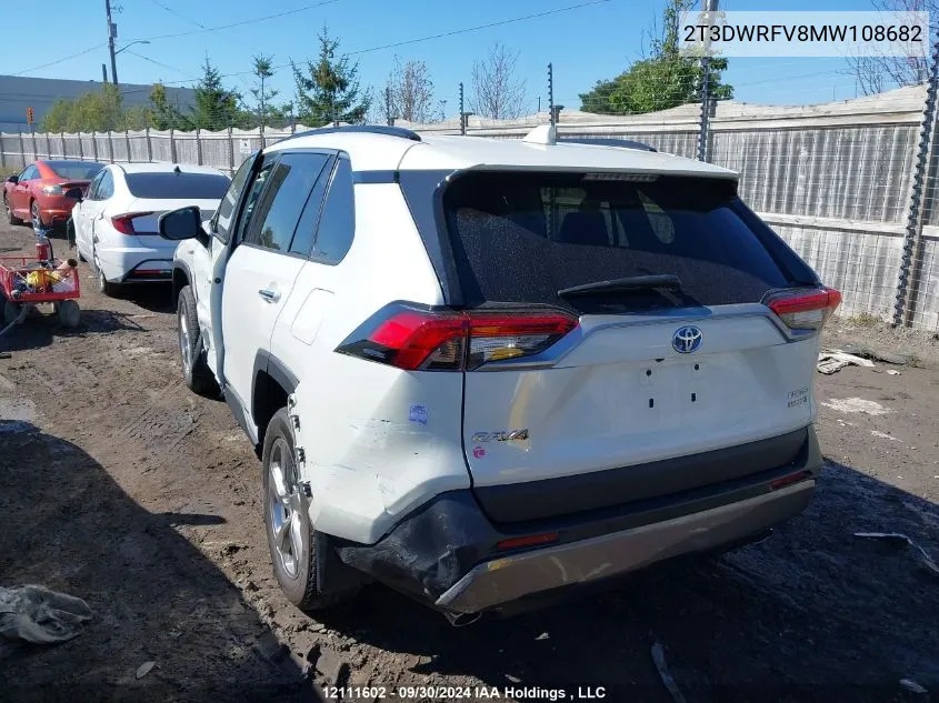 2021 Toyota Rav4 VIN: 2T3DWRFV8MW108682 Lot: 12111602