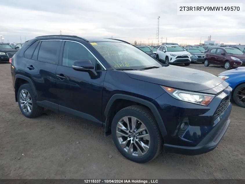 2021 Toyota Rav4 Xle/Xle Premium VIN: 2T3R1RFV9MW149570 Lot: 12115337