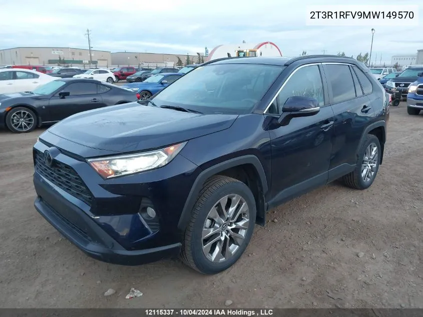 2021 Toyota Rav4 Xle/Xle Premium VIN: 2T3R1RFV9MW149570 Lot: 12115337