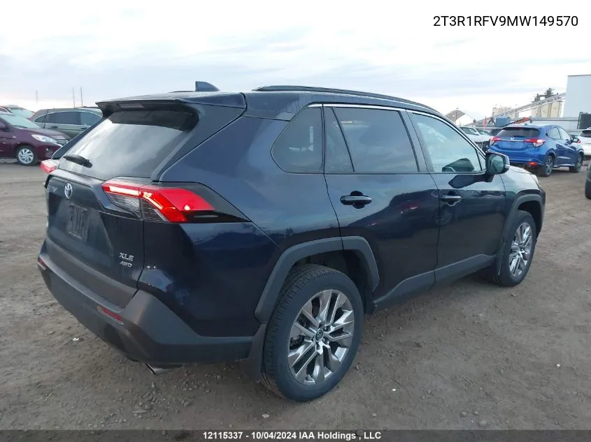 2021 Toyota Rav4 Xle/Xle Premium VIN: 2T3R1RFV9MW149570 Lot: 12115337