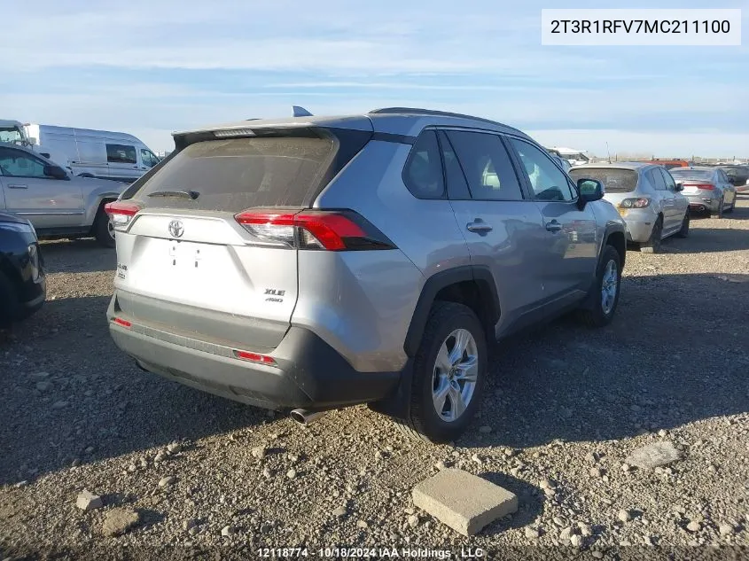 2021 Toyota Rav4 Xle/Xle Premium VIN: 2T3R1RFV7MC211100 Lot: 12118774