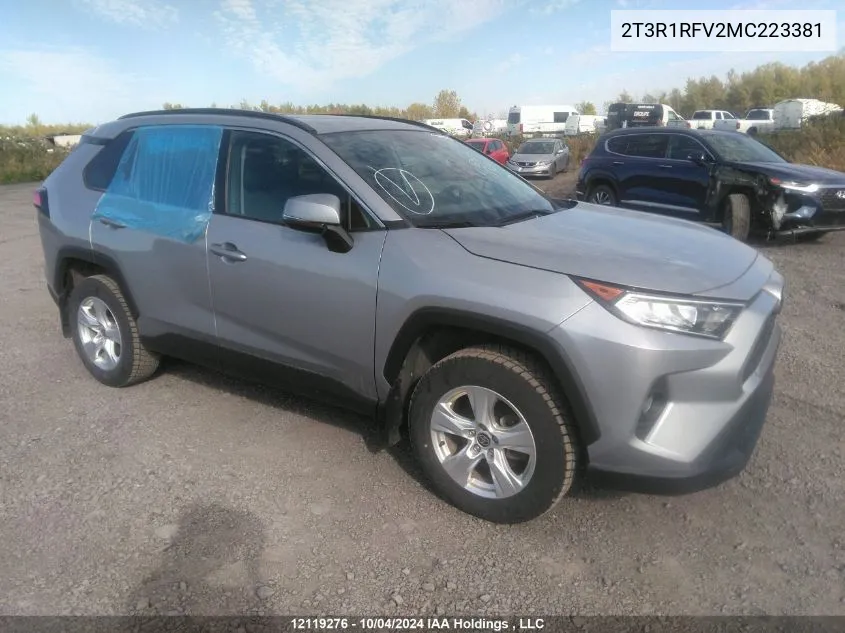 2021 Toyota Rav4 Xle/Xle Premium VIN: 2T3R1RFV2MC223381 Lot: 12119276