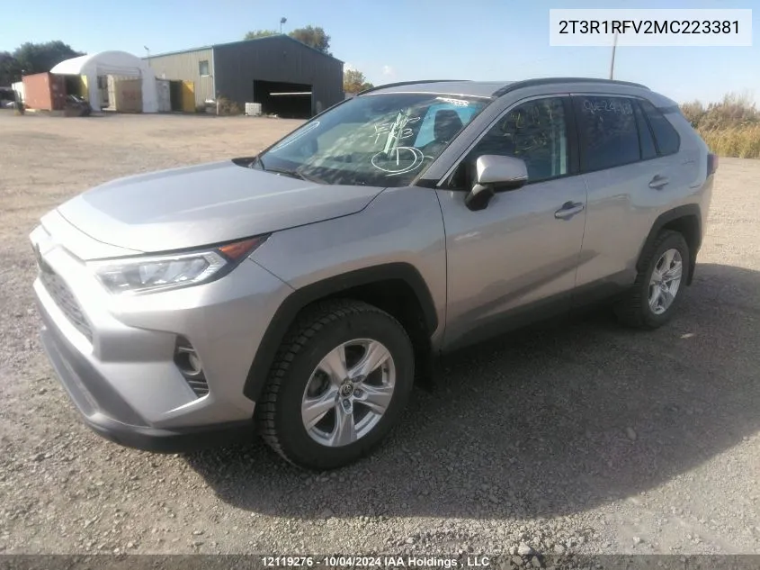 2021 Toyota Rav4 Xle/Xle Premium VIN: 2T3R1RFV2MC223381 Lot: 12119276