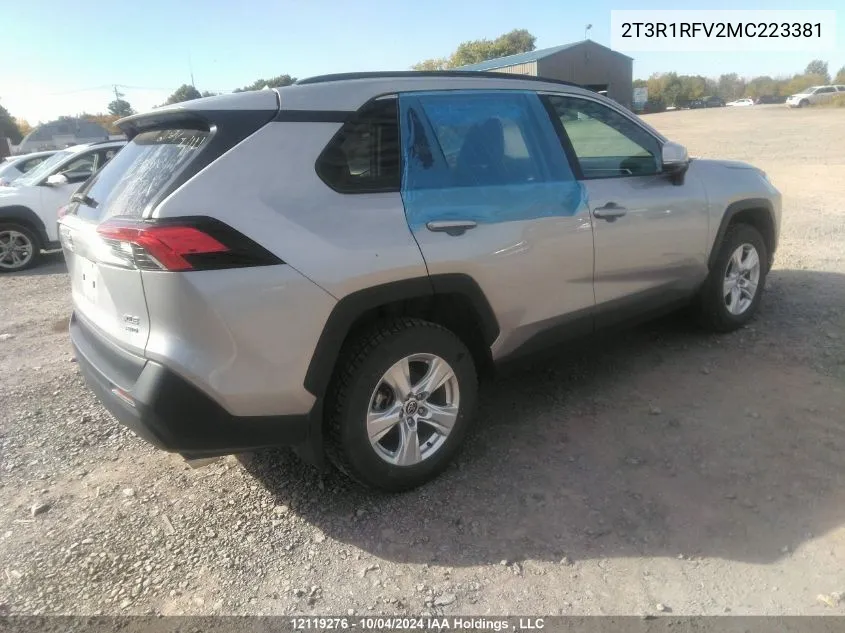 2021 Toyota Rav4 Xle/Xle Premium VIN: 2T3R1RFV2MC223381 Lot: 12119276