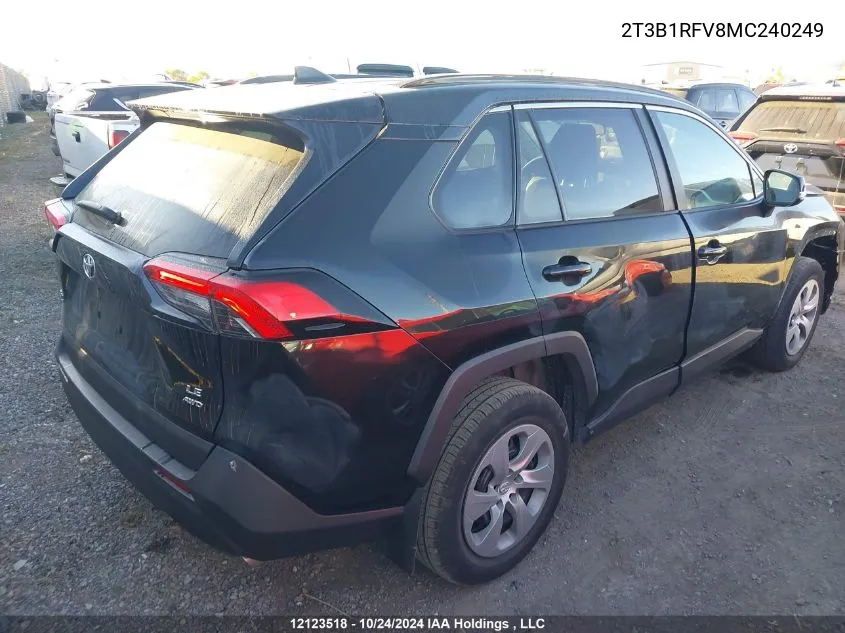 2021 Toyota Rav4 Le VIN: 2T3B1RFV8MC240249 Lot: 12123518