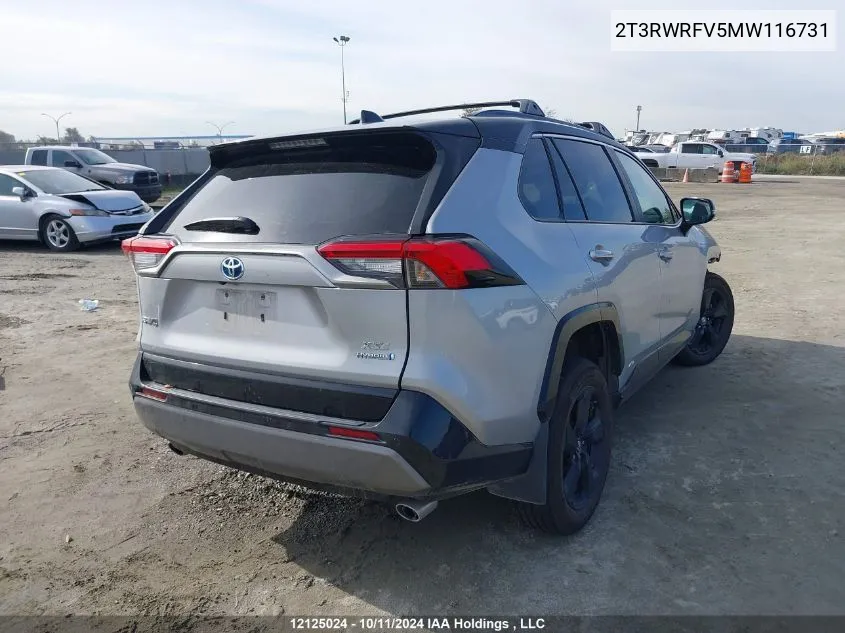 2021 Toyota Rav4 Xle VIN: 2T3RWRFV5MW116731 Lot: 12125024