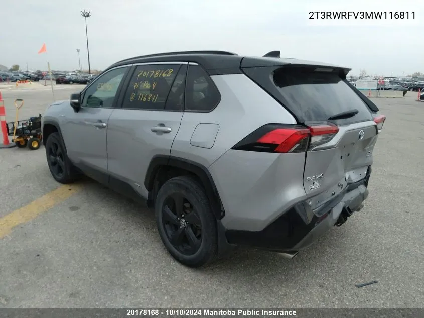 2021 Toyota Rav4 Xle VIN: 2T3RWRFV3MW116811 Lot: 20178168