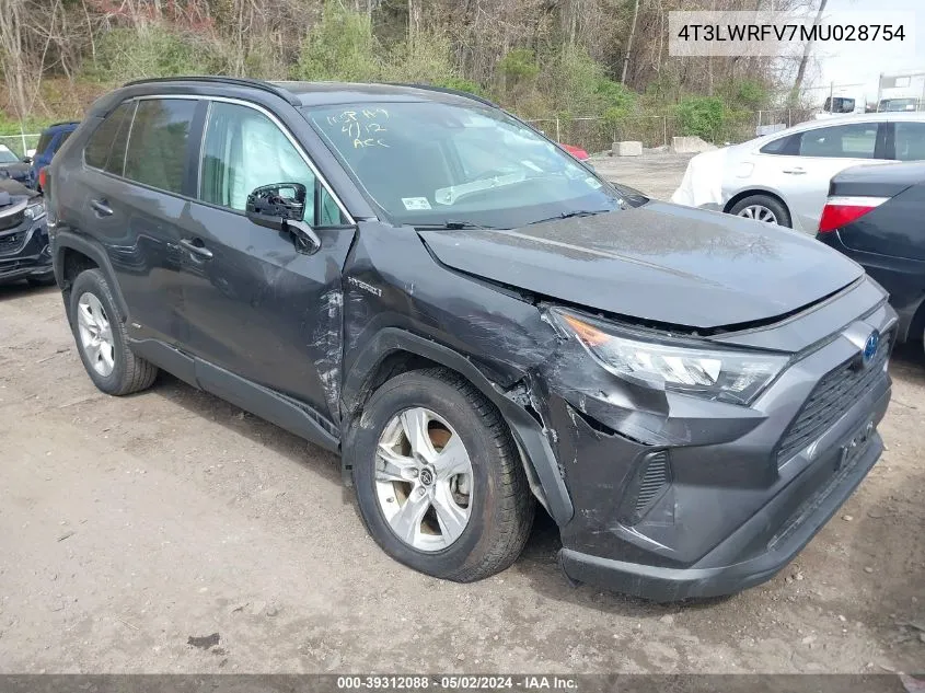 2021 Toyota Rav4 Le Hybrid VIN: 4T3LWRFV7MU028754 Lot: 39312088