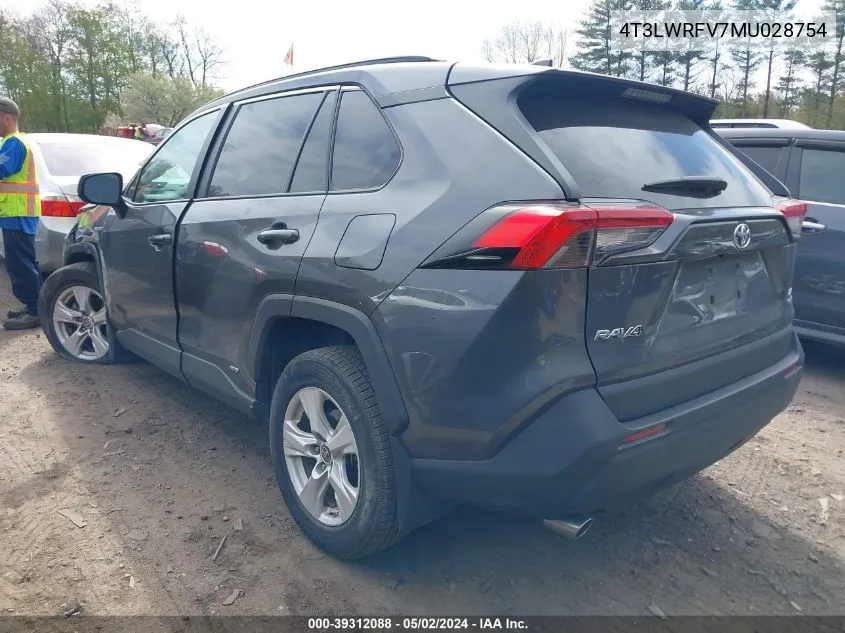 2021 Toyota Rav4 Le Hybrid VIN: 4T3LWRFV7MU028754 Lot: 39312088