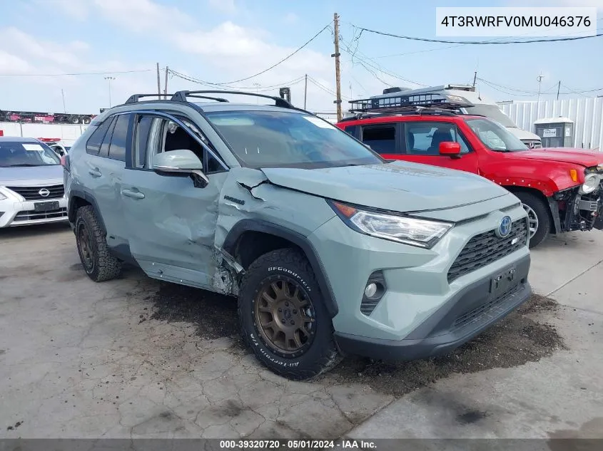 4T3RWRFV0MU046376 2021 Toyota Rav4 Xle Hybrid