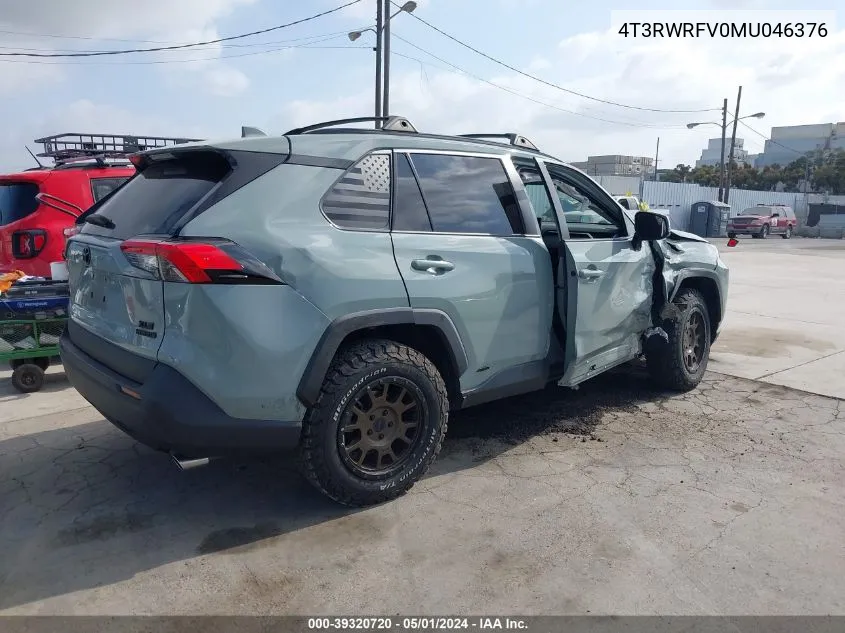 2021 Toyota Rav4 Xle Hybrid VIN: 4T3RWRFV0MU046376 Lot: 39320720