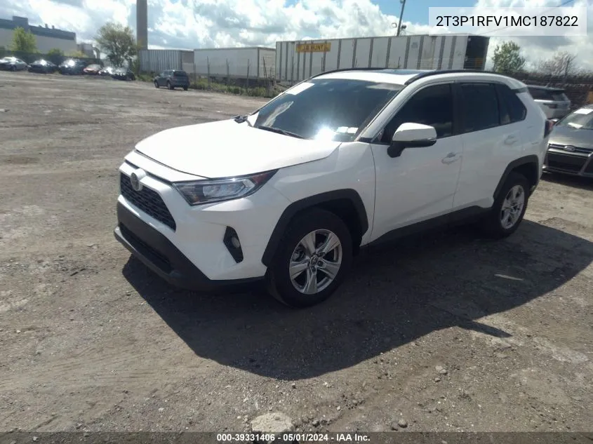 2T3P1RFV1MC187822 2021 Toyota Rav4 Xle