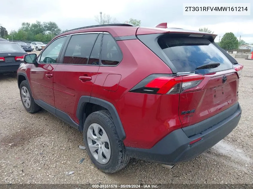 2021 Toyota Rav4 Le VIN: 2T3G1RFV4MW161214 Lot: 39351576