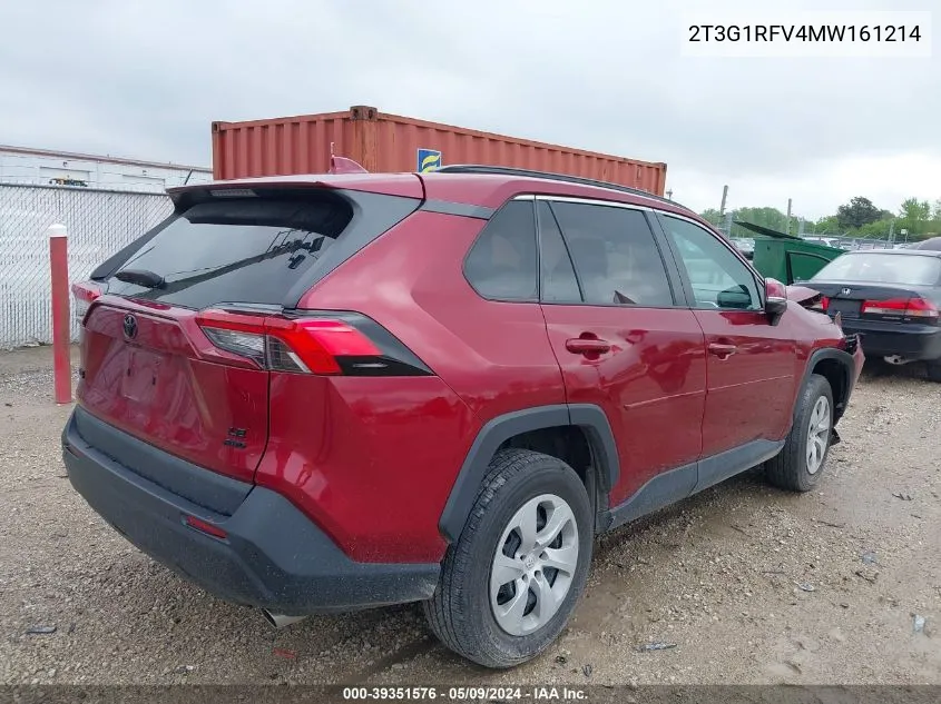 2T3G1RFV4MW161214 2021 Toyota Rav4 Le