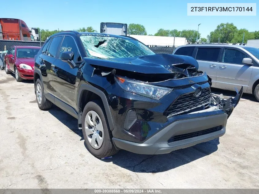 2021 Toyota Rav4 Le VIN: 2T3F1RFV3MC170144 Lot: 39388568