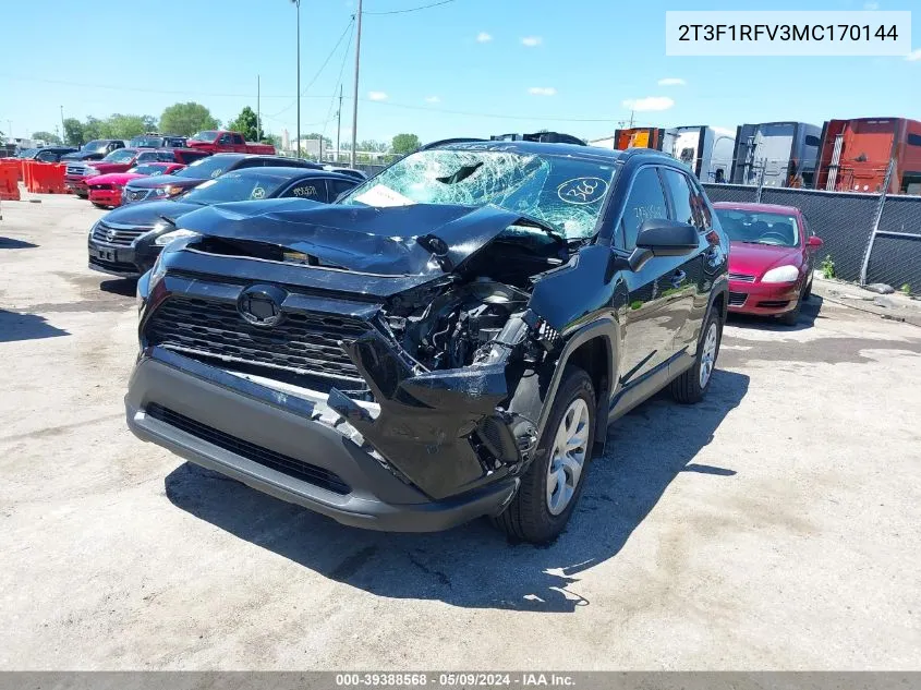 2021 Toyota Rav4 Le VIN: 2T3F1RFV3MC170144 Lot: 39388568