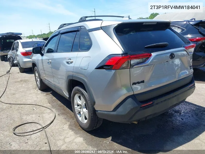 2021 Toyota Rav4 Xle VIN: 2T3P1RFV4MW184041 Lot: 39398243