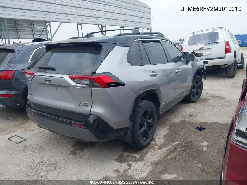 2021 Toyota Rav4 Xse Hybrid VIN: JTME6RFV2MJ010010 Lot: 39484002