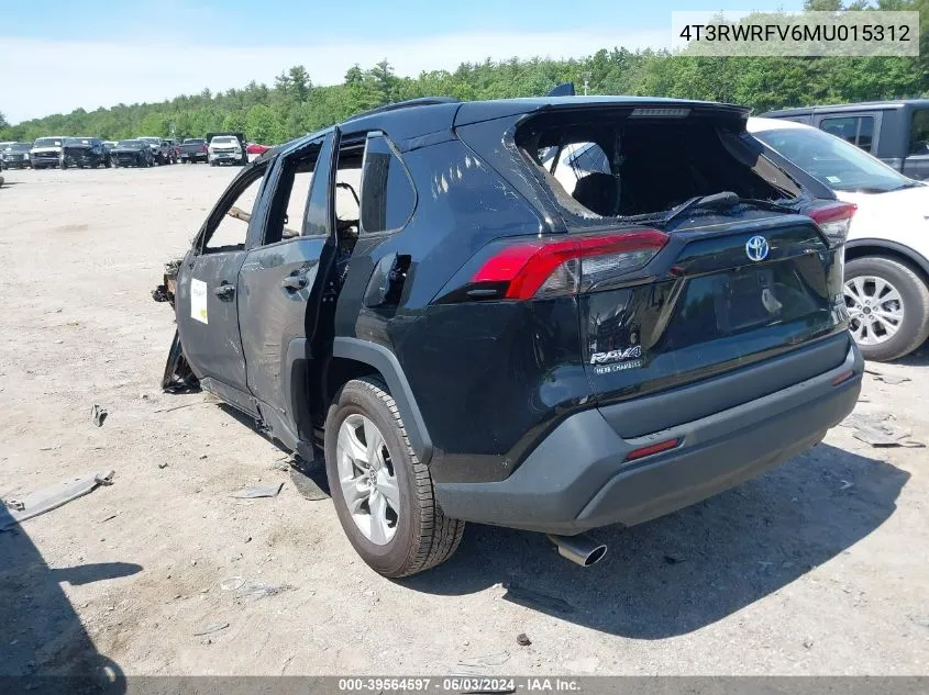 2021 Toyota Rav4 Xle Hybrid VIN: 4T3RWRFV6MU015312 Lot: 39564597