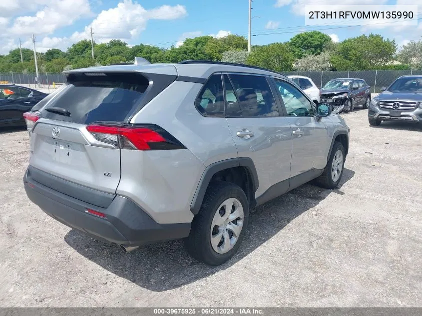 2021 Toyota Rav4 Le VIN: 2T3H1RFV0MW135990 Lot: 39675925