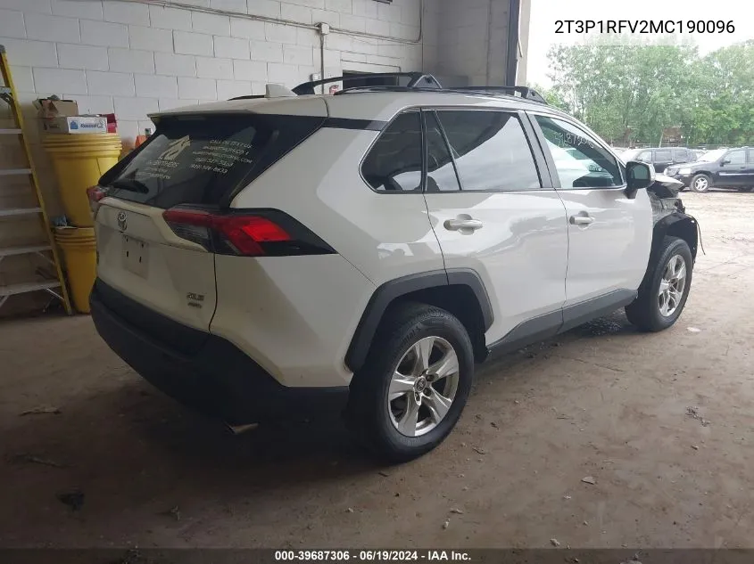 2021 Toyota Rav4 Xle VIN: 2T3P1RFV2MC190096 Lot: 39687306