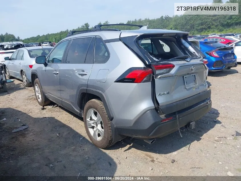 2021 Toyota Rav4 Xle VIN: 2T3P1RFV4MW196318 Lot: 39691504