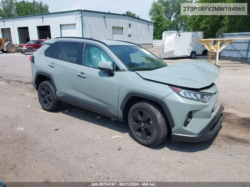 2021 Toyota Rav4 Xle VIN: 2T3P1RFV2MW194969 Lot: 39704167