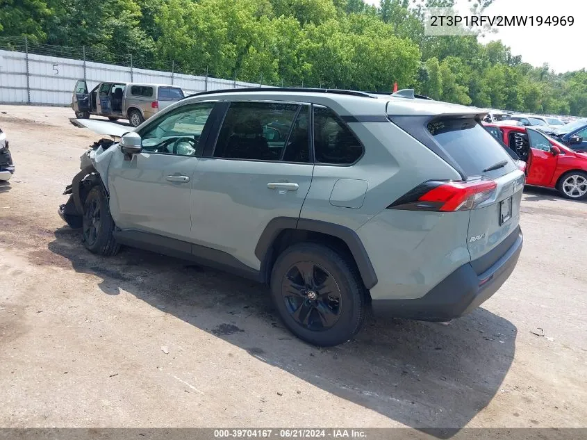 2021 Toyota Rav4 Xle VIN: 2T3P1RFV2MW194969 Lot: 39704167