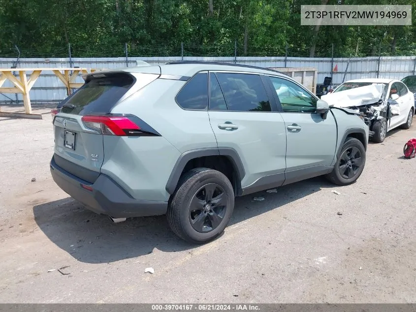 2021 Toyota Rav4 Xle VIN: 2T3P1RFV2MW194969 Lot: 39704167