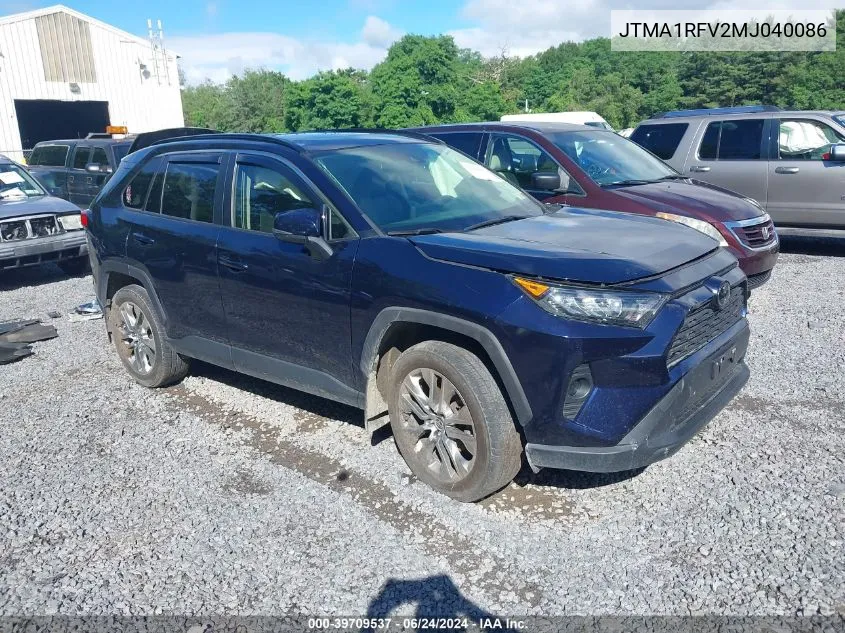 2021 Toyota Rav4 Xle Premium VIN: JTMA1RFV2MJ040086 Lot: 39709537