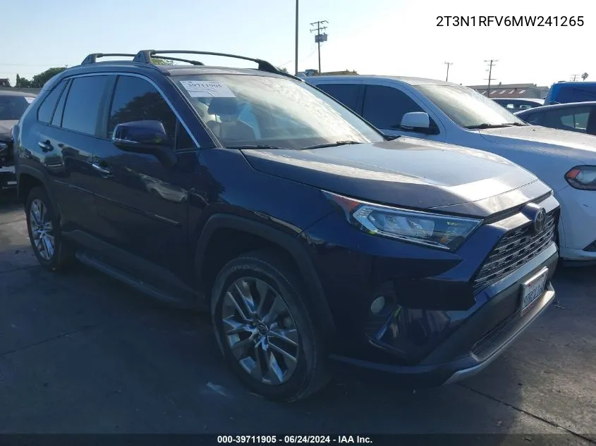 2021 Toyota Rav4 Limited VIN: 2T3N1RFV6MW241265 Lot: 39711905