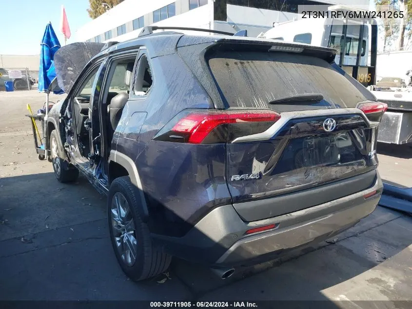 2021 Toyota Rav4 Limited VIN: 2T3N1RFV6MW241265 Lot: 39711905