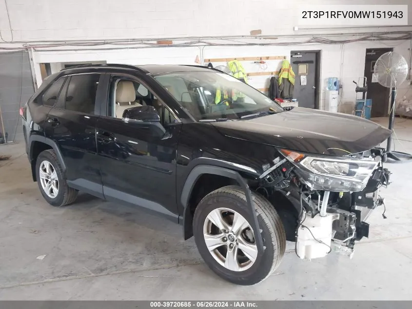 2021 Toyota Rav4 Xle VIN: 2T3P1RFV0MW151943 Lot: 39720685