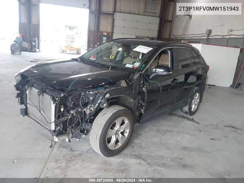 2T3P1RFV0MW151943 2021 Toyota Rav4 Xle