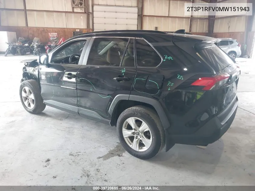 2021 Toyota Rav4 Xle VIN: 2T3P1RFV0MW151943 Lot: 39720685