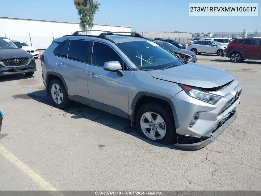 2021 Toyota Rav4 Xle VIN: 2T3W1RFVXMW106617 Lot: 39761319