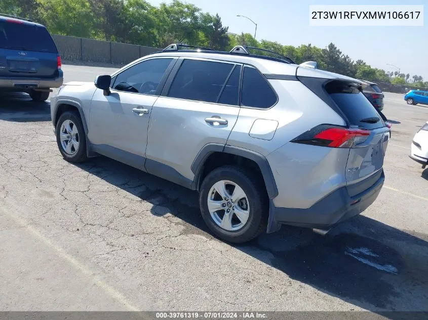 2021 Toyota Rav4 Xle VIN: 2T3W1RFVXMW106617 Lot: 39761319