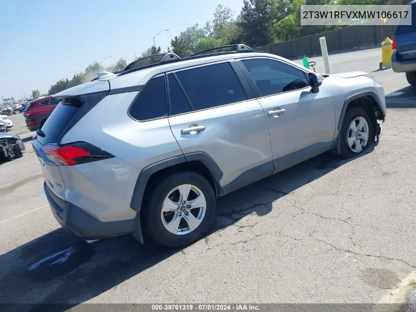 2021 Toyota Rav4 Xle VIN: 2T3W1RFVXMW106617 Lot: 39761319