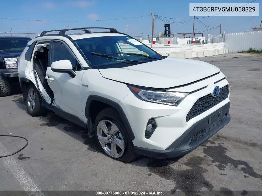 2021 Toyota Rav4 Hybrid Xle Premium VIN: 4T3B6RFV5MU058329 Lot: 39775005