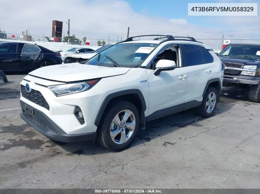 2021 Toyota Rav4 Hybrid Xle Premium VIN: 4T3B6RFV5MU058329 Lot: 39775005