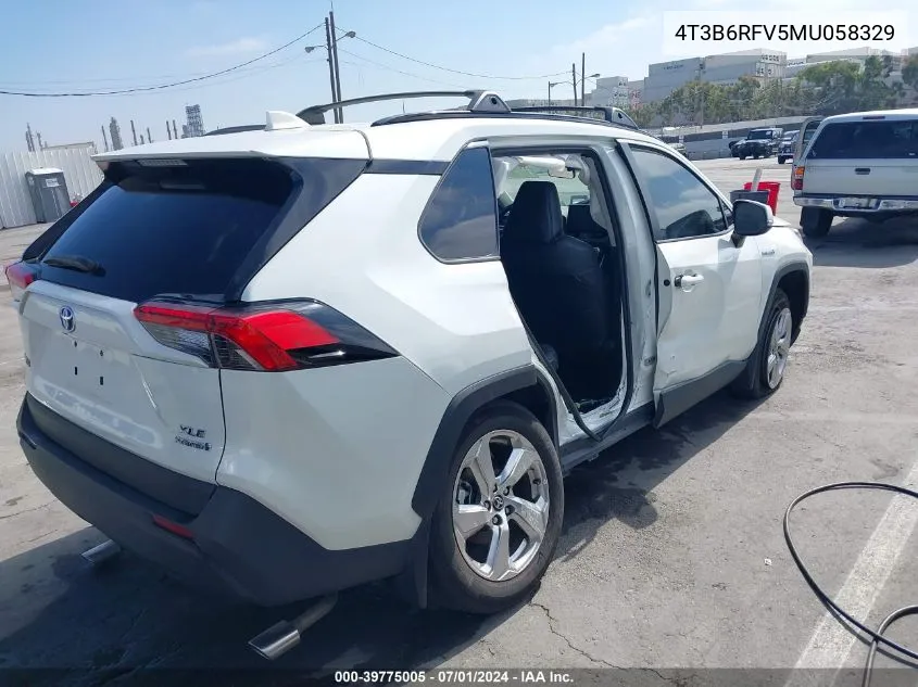 2021 Toyota Rav4 Hybrid Xle Premium VIN: 4T3B6RFV5MU058329 Lot: 39775005