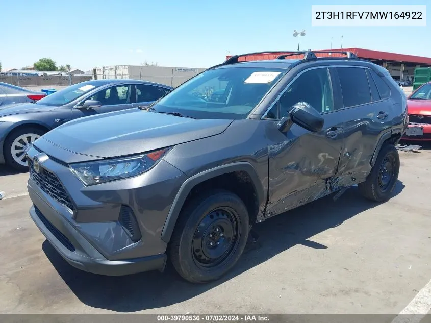 2021 Toyota Rav4 Le VIN: 2T3H1RFV7MW164922 Lot: 39790536