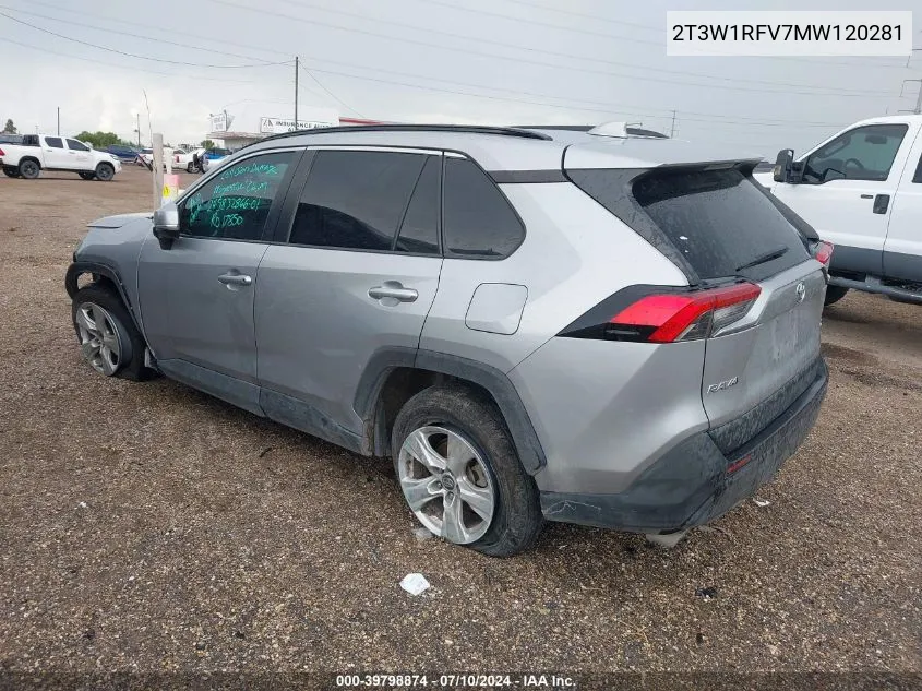 2021 Toyota Rav4 Xle VIN: 2T3W1RFV7MW120281 Lot: 39798874